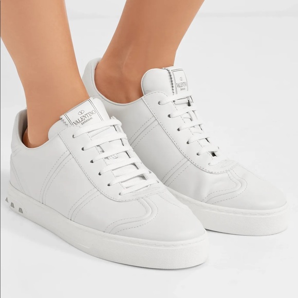 valentino white studded sneakers